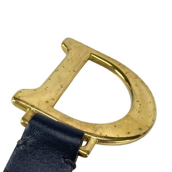 Auth DIOR/ChristianDior Saddlebags,Trotter - Navy Cream Jacquard Leather Handbag - Picture 12 of 16